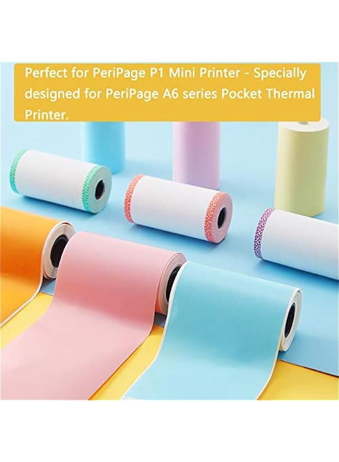Arabest 9 Rolls of Thermal Printer Paper Just 3 Rolls of Adhesive 57 X 30 mm Mini Printing Paper Rolls Printable Stickers Compatible with P1 Mini Printer Peri A6 Series Printer(Classic Color, 9 Rolls) - Image 5
