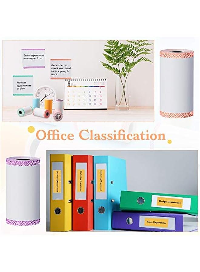 Arabest 9 Rolls of Thermal Printer Paper Just 3 Rolls of Adhesive 57 X 30 mm Mini Printing Paper Rolls Printable Stickers Compatible with P1 Mini Printer Peri A6 Series Printer(Classic Color, 9 Rolls) - Image 4