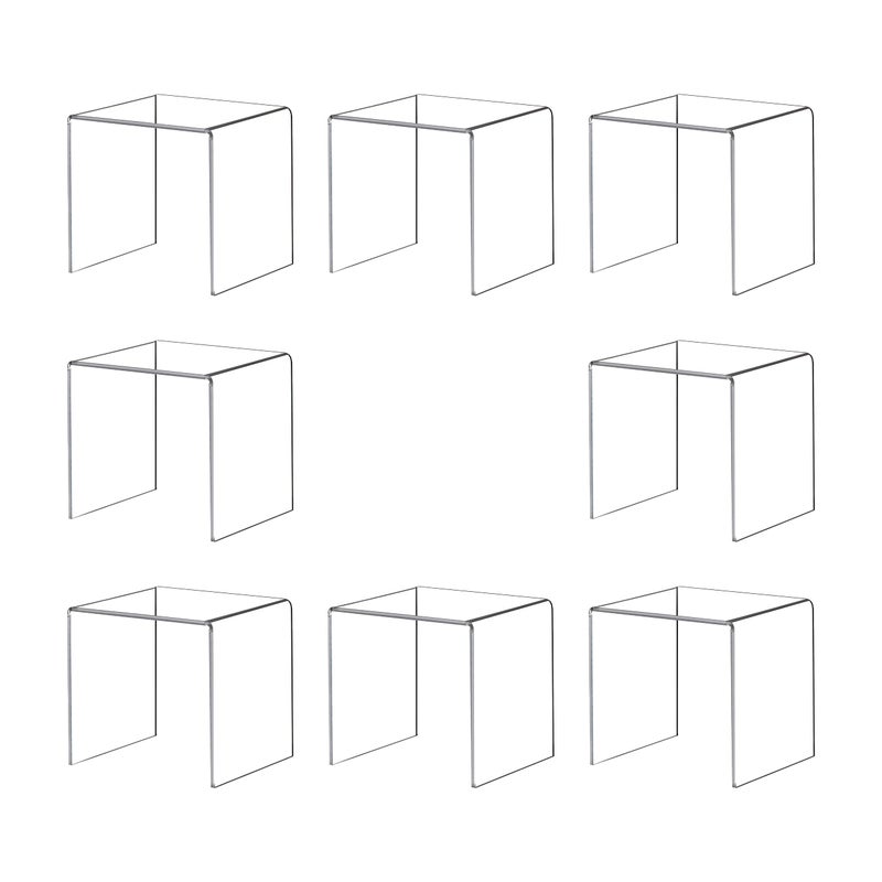 IHOMECOOKER ihomecooker 8 Pack Clear Acrylic Riser Square Display Stand For Cupcakes Arts and Crafts 5X5X5 INCH 