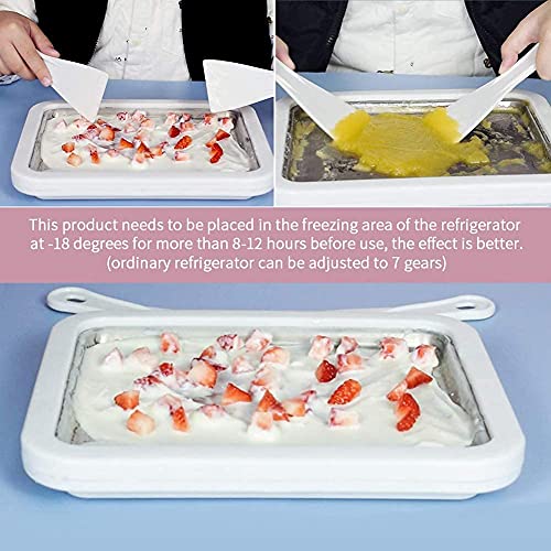 Matiko Instant Ice Cream Maker Pan Roller with 2 Scraper, Cold Stone Ice Cream Slab, Perfect for Using with Kids. Rectangular Anti Griddle Freezer Usable with Yoghurt, Fruits, Gelato, Sorbet - Image 4