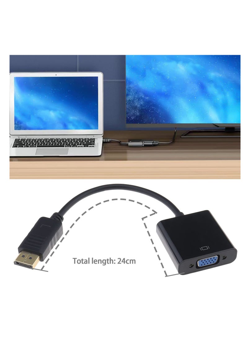 Generic - DisplayPort to VGA Adapter, Gold-Plated DP DisplayPort Male to VGA Female Display, Plug and Play, Small and Light, Monitor Converter Cable Adapter for Computer PC Desktop Laptop Projector - Image 1