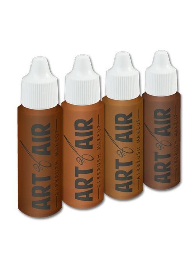 Art of Air 4pc DARK Complexion Professional Airbrush Cosmetic Makeup Set 1/2 oz bottles - Image 3