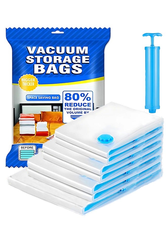 BOFAN 8pack Premium Vacuum Storage Bag, Extralarge Compressed Bag with Hand Pump, Space Saver Bags for Clothes, sweater and blanket - Image 1