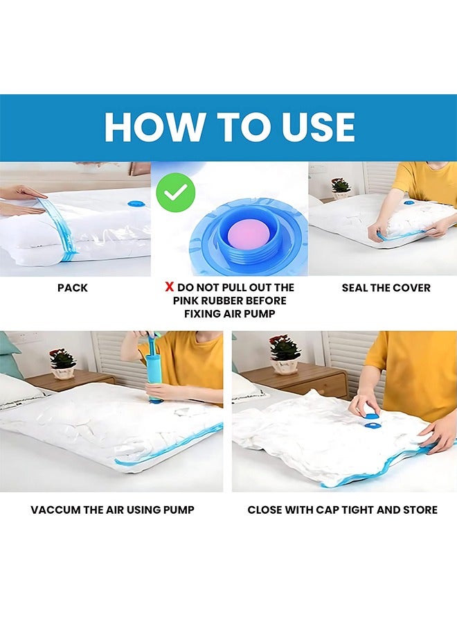 BOFAN 8pack Premium Vacuum Storage Bag, Extralarge Compressed Bag with Hand Pump, Space Saver Bags for Clothes, sweater and blanket - Image 4