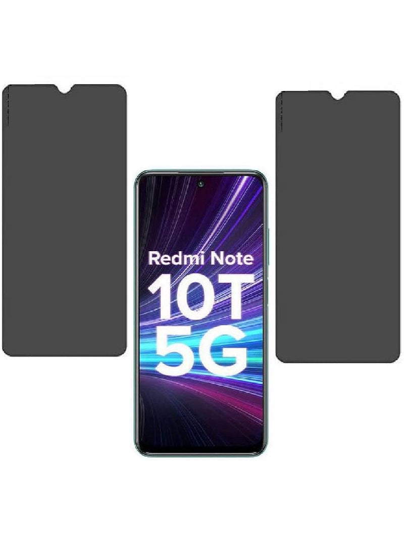 Super 2 Pieces Tempered Glass Screen Protector Anti-Spy Privacy Designed For Xiaomi Redmi Note 10T 5G Full Screen Coverage And Bubble Free - Image 1