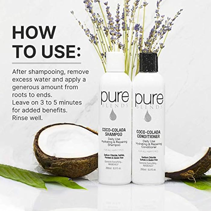 Pure Blends Coco-Colada Conditioner Daily Use Moisturizing Conditioner Neutral-No Color Conditioner For In Between Color Depositing Washes Balances Color & Repairs Dry, Damaged Hair 8.5 Oz. - Image 2