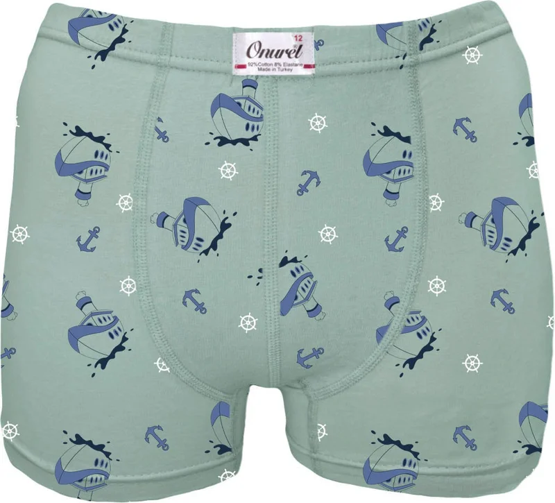 اونوريل 5-Pack Boy Ship Patterned Lycra Cotton Boxer