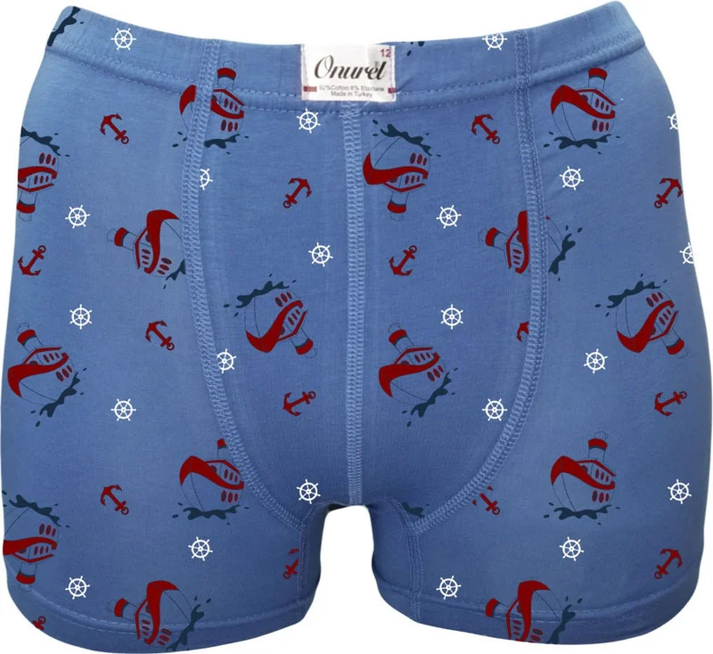 اونوريل 5-Pack Boy Ship Patterned Lycra Cotton Boxer