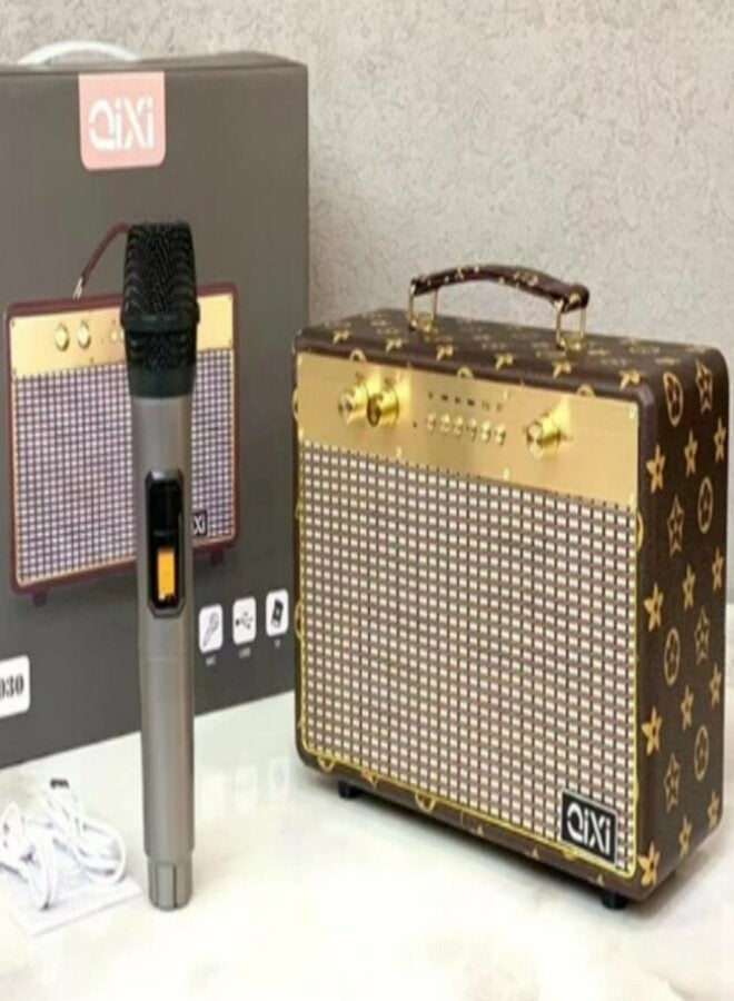 New Portable Leather Handheld Wireless Microphone for Home Outdoor Karaoke Bluetooth Speaker Multicolour