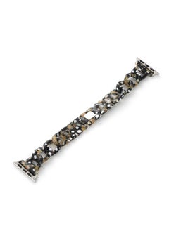 Suitable For Apple Strap Suitable For Iwatch Strap Denim Chain Small Chanel Style Transparent Resin Transparent Strap-Color:Black And White Dot-Exterior Dimension:42/44/45mm
