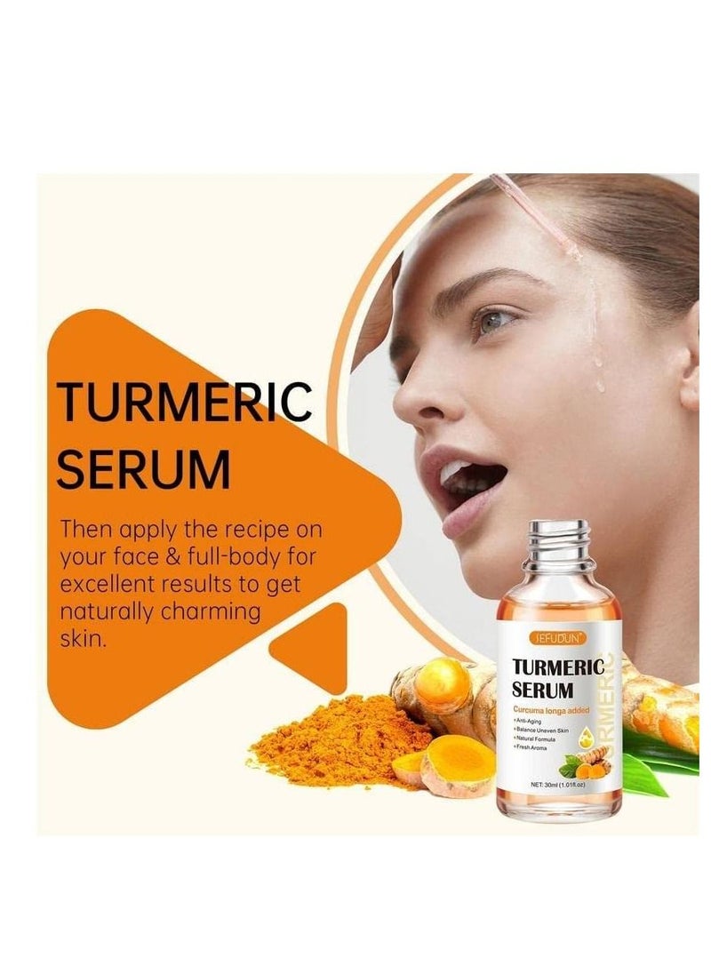 Sefudun - Turmeric Dark Spot Corrector Serum Anti Aging Face Repair Serum Natural Turmeric Bright Skin Dark Spot Skin Care Moisturizing Repair Serum Turmeric Oil for Face for Men & Women 30ml - Image 1