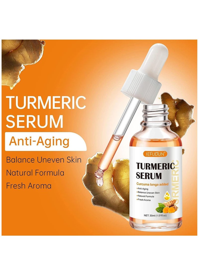 Sefudun - Turmeric Dark Spot Corrector Serum Anti Aging Face Repair Serum Natural Turmeric Bright Skin Dark Spot Skin Care Moisturizing Repair Serum Turmeric Oil for Face for Men & Women 30ml - Image 1