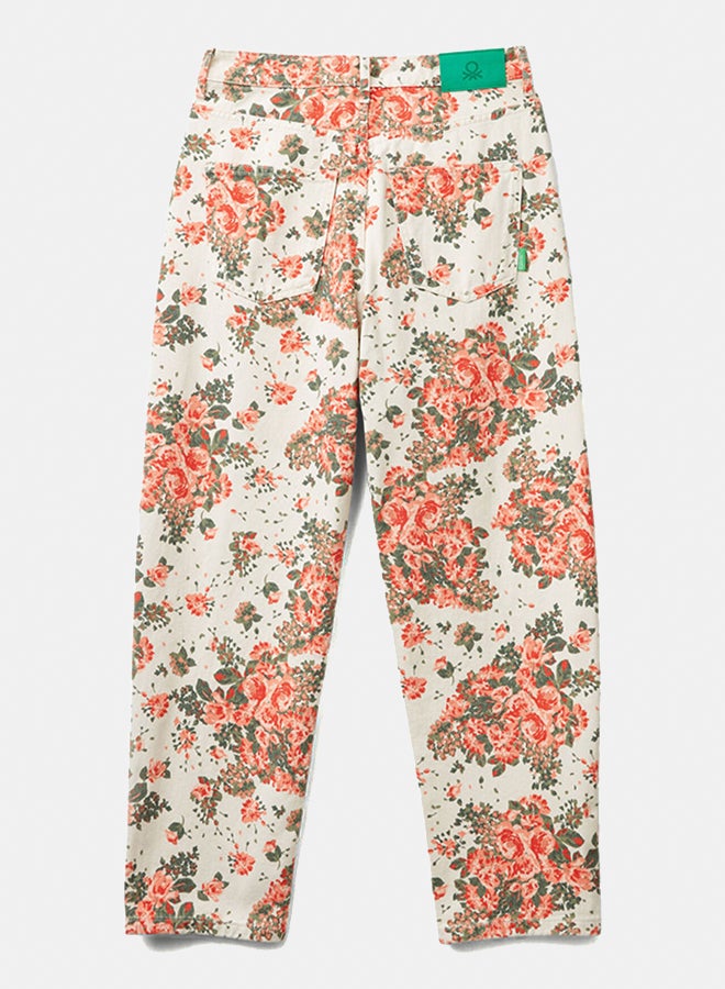 Benetton Balloon Fit Floral Pants - Image 3