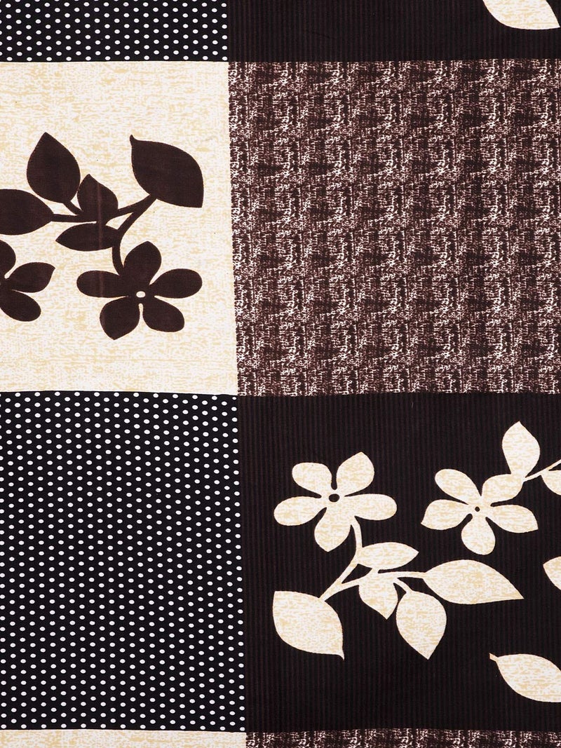 Fashion String 144 TC Microfibre Brown Single Bedsheet with 1 Pillow Cover - Image 2