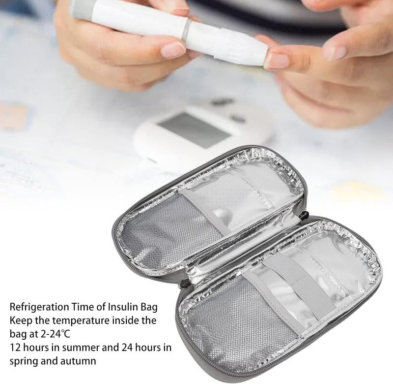 klarako Insulin Cooler Travel Case, Diabetic Insulated Cooling Bag Diabetic Travel Case Bag Porfessional Travel Portable Diabetic Cooling Case for Insulin Pens, Glucose Meter and Other Diabetic(Marble Green) - Image 2