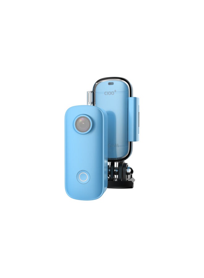 Generic SJCAM Action Camera 4K HD Outdoor Finger-Pointing Camera Anti-Vibration Waterproof Motorcycle Dash Cam High-Speed Photography-Color:C100+ 4k Blue  - Image 1