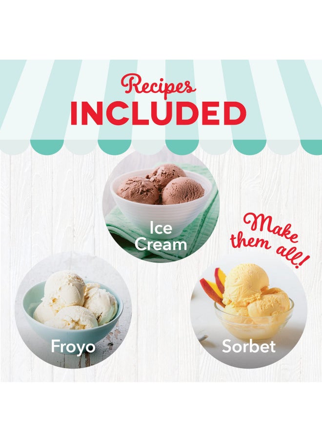 Dash DASH My Pint Electric Ice Cream Maker Machine for Gelato, Sorbet + Frozen Yogurt with Mixing Spoon & Recipe Book (Organic, Sugar Free, Flavored Healthy Snacks + Dessert for Kids & Adults) 0.4qt - Aqua  - Image 5