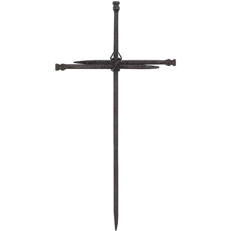 Dicksons Large Three Driven Nails Brown Rust Look 125 Metal Wall Cross