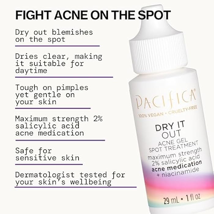 Pacifica Acne Spot Treatment & Pimple Cream – Dry It Out Gel with 2% Salicylic Acid, Witch Hazel, Niacinamide – Dries Blemishes Overnight, Fights Breakouts & Redness, For Teens & Adults, Vegan Clean - Image 4