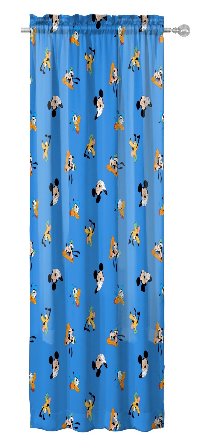 Jay Franco Window Curtains for Kids Bedroom 4-Piece Drape Set with 2 Tiebacks  Blue - Mickey Mouse  42"" W x 63"" L (Pack of 2) - Image 3