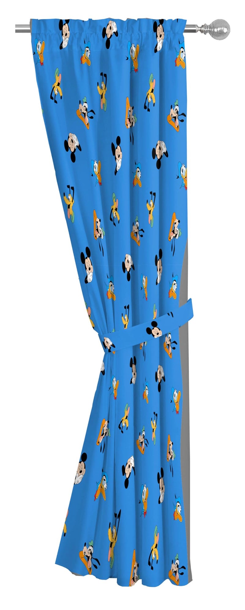 Jay Franco Window Curtains for Kids Bedroom 4-Piece Drape Set with 2 Tiebacks  Blue - Mickey Mouse  42"" W x 63"" L (Pack of 2) - Image 4