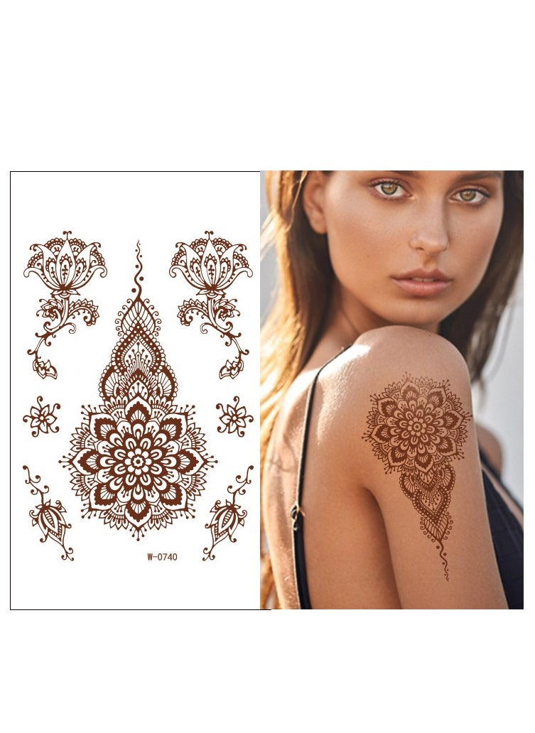 24 Sheets of Brownish Red Henna Tattoo Stickers  Multi-Designs Mehndi Waterproof New Henna Ramadan Eid Gift - pzsku/Z5CAE4CE698E61F2FCE56Z/45/_/1724074723/4989ce40-09cd-433b-8524-14ba9677e364