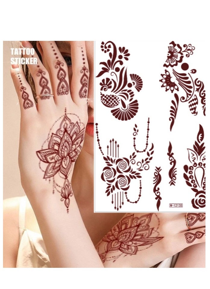 24 Sheets of Brownish Red Henna Tattoo Stickers  Multi-Designs Mehndi Waterproof New Henna Ramadan Eid Gift - pzsku/Z5CAE4CE698E61F2FCE56Z/45/_/1724074783/fdbc7af9-83e8-4117-8fcb-2ac8110c6b13