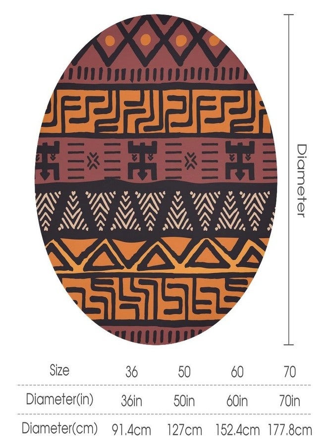 YSWOW African Mud Cloth Tablecloth, Tribal Ethnic Boho Geometric Art Printed Print Stain Washable Table Resistant for Kitchen Dinning Outdoor Picnic Party Round 36x36in - Image 3