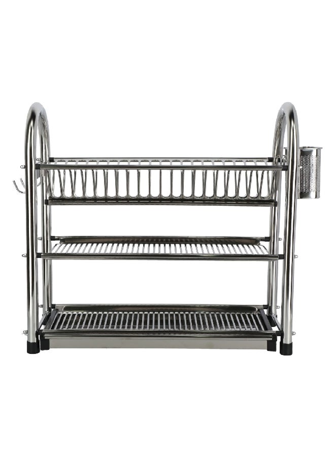 PARFAIT 3-Layer Anti-Slip Feet Stainless Steel Dish Rack Silver Large DQ-6264A3  - Image 1