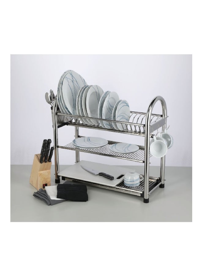 PARFAIT 3-Layer Anti-Slip Feet Stainless Steel Dish Rack Silver Large DQ-6264A3  - Image 2