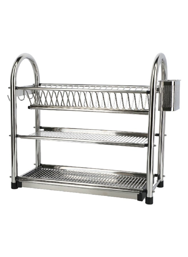 PARFAIT 3-Layer Anti-Slip Feet Stainless Steel Dish Rack Silver Large DQ-6264A3  - Image 3