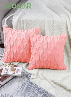 2 PCS Square Luxury Style Cushion Case Soft Plush Short Wool Velvet Decorative Throw Pillow Covers (45*45CM, Coral Red) - pzsku/Z5CAE793FFC98FE972FE3Z/45/_/1702467130/e0fe0ef7-26e5-483d-8c74-4af6ec2839a7