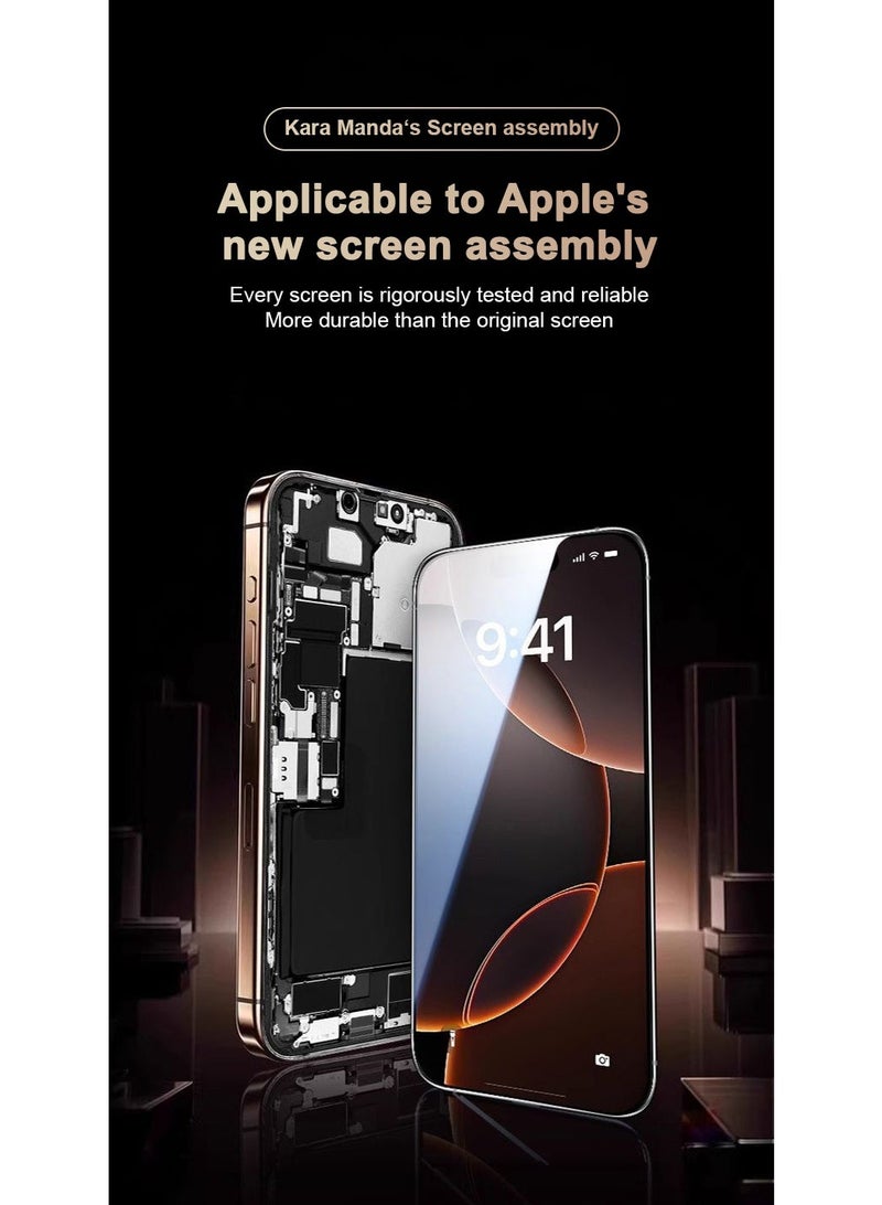 كاراماندا لشاشة iPhone 15 Pro البديلة مقاس 6.1 بوصة، شاشة LCD تعمل باللمس ثلاثي الأبعاد مع وحدة تحويل الرقمية  - متوافقة مع iPhone 15Pro - Image 2