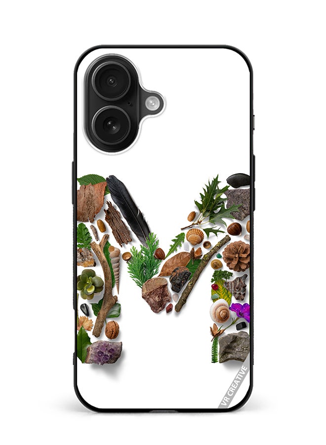 Protective Case Cover For Apple iPhone 16 Alphabet M Design Multicolour