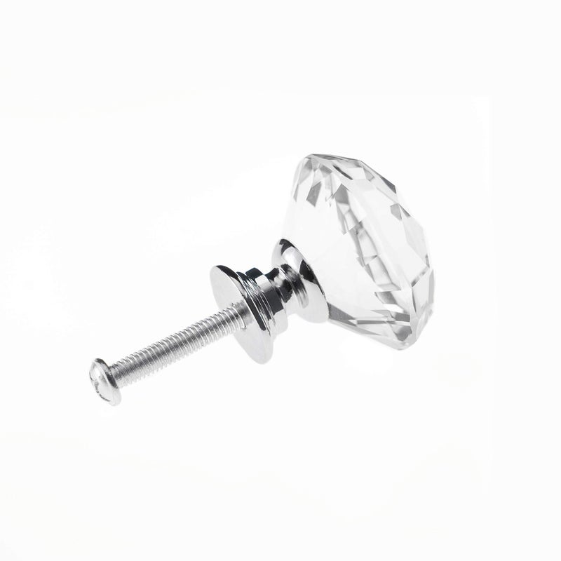 YourGift 6 Pack Drawer Knobs Diamond Shaped Crystal Glass 30mm Cabinet Knobs Pull Handles (30 mm, 6 Pack, Silver) - Image 4