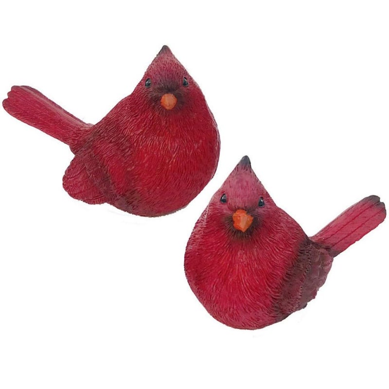 Cardinal Figurines Red Cardinal Bird Statue Figures for Home Decor and Cardinal GiftsSet of 2