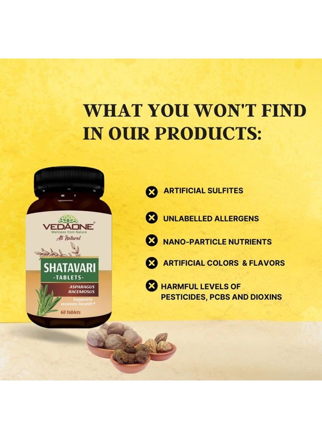 VedaOne All Natural Shatavari tablets | 750mg each| 60 Tablets| Shatavari supplement for women |Hormonal Balance, Women's Reproductive Health, Improve Mood and Immunity, Mental Clarity - Image 5