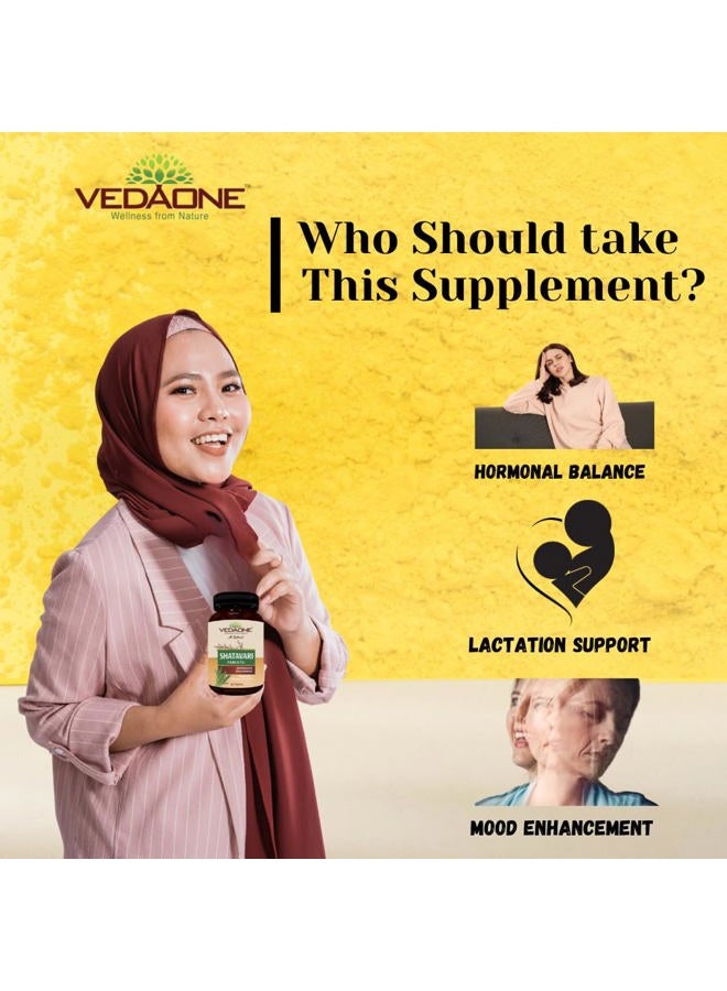 VedaOne All Natural Shatavari tablets | 750mg each| 60 Tablets| Shatavari supplement for women |Hormonal Balance, Women's Reproductive Health, Improve Mood and Immunity, Mental Clarity - Image 4