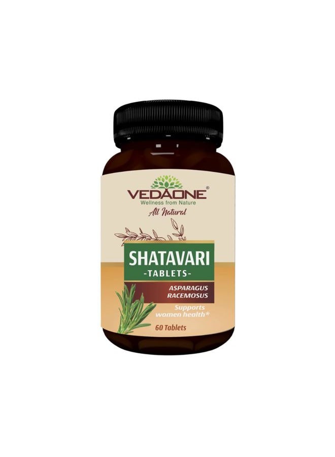 VedaOne All Natural Shatavari tablets | 750mg each| 60 Tablets| Shatavari supplement for women |Hormonal Balance, Women's Reproductive Health, Improve Mood and Immunity, Mental Clarity - Image 1