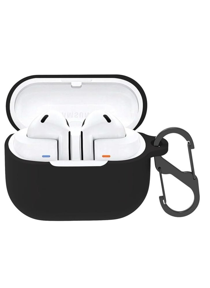 ماركة غير محددة - حافظة لهاتف Samsung Galaxy Buds 3/3 Pro، حافظة واقية من السيليكون الناعم المقاوم للصدمات والخدوش مع حلقة تثبيت متوافقة مع Samsung Galaxy Buds 3/3 Pro (أسود) - Image 1