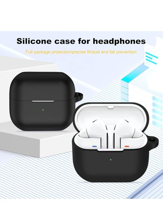 ماركة غير محددة - حافظة لهاتف Samsung Galaxy Buds 3/3 Pro، حافظة واقية من السيليكون الناعم المقاوم للصدمات والخدوش مع حلقة تثبيت متوافقة مع Samsung Galaxy Buds 3/3 Pro (أسود) - Image 1