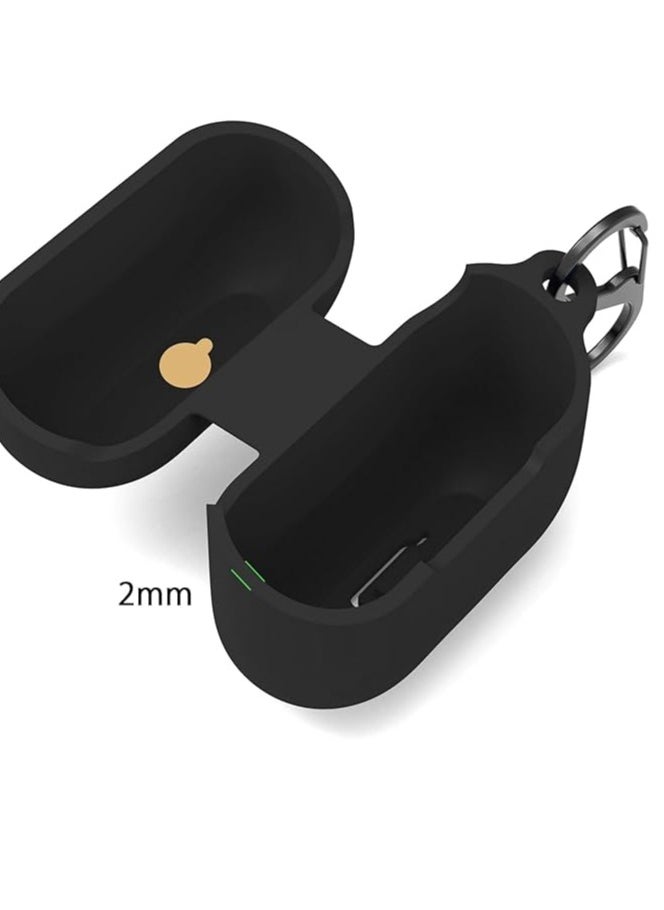 ماركة غير محددة - حافظة لهاتف Samsung Galaxy Buds 3/3 Pro، حافظة واقية من السيليكون الناعم المقاوم للصدمات والخدوش مع حلقة تثبيت متوافقة مع Samsung Galaxy Buds 3/3 Pro (أسود) - Image 1