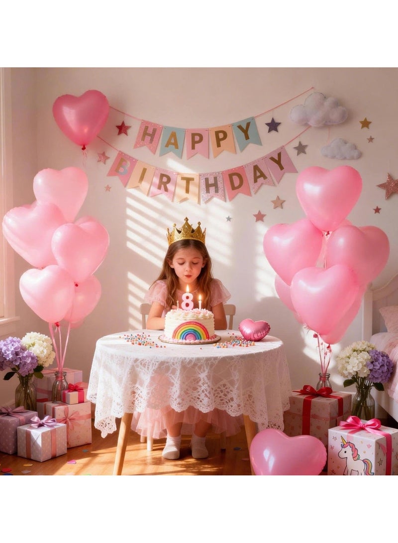 Jolley Pink Heart Latex Balloon Red Heart Balloon Decorative Set with Hanging Streamer for Valentine's Day, Proposal, Romantic Wedding Party 50pcs - Image 5