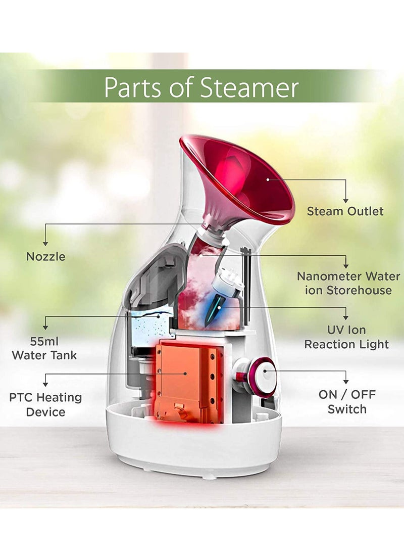 Health Sense - TCDPR Nano Cure FS 550 Facial Iconic Cleanser with Nano Ionic Technology Steam breath machine for Adults / Kids, Best for Men/Women Beauty Spa at Home, Salon with 1 Year Warranty - Image 1