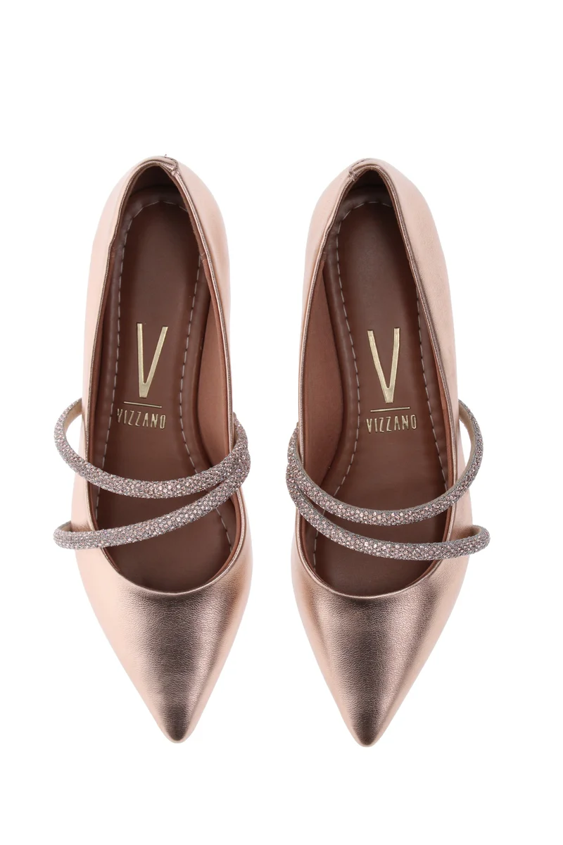 Vizzano  VIZZANO Ladies Low Heel Shoes in GOLD PINK | Comfortable Everyday Footwear for Women | Best Price UAE