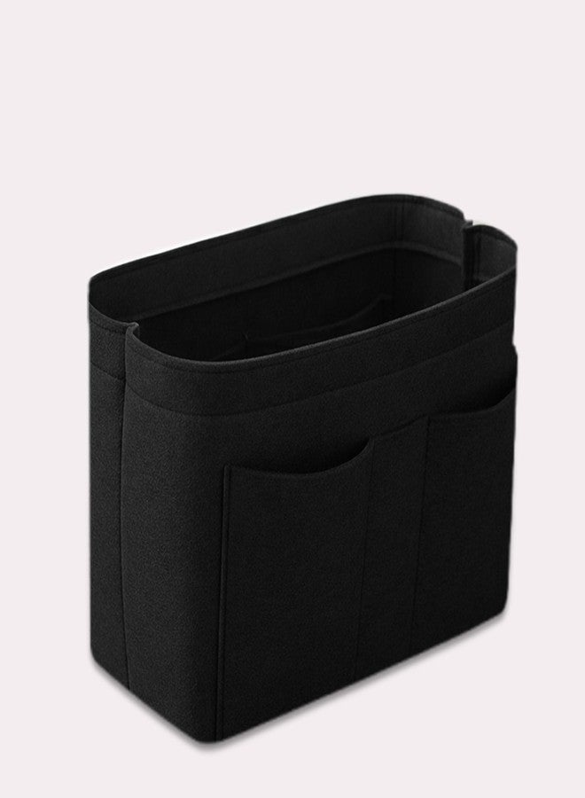 SYUTAM Women Felt Purse Organizer Insert for Ladies Handbag, Tote, Hobo Bag Storage & Purse Divider, Multiple Storage Compartment - Black (13.8x3.35x5.9) inch (Slender L) - Image 1