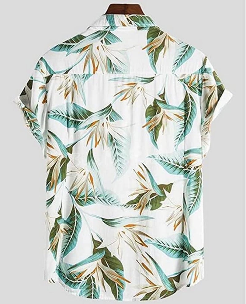 LookMark Men's Cotton Blend Stitched Printed Half Sleeve Regular Fit Shirt(Printed Regular Fit Shirt Elias-S) White - Image 2