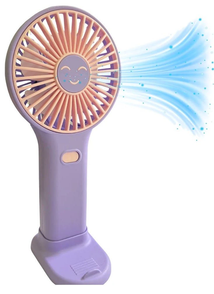 Generic - Mini handheld fan HK59-12 , cute design with bright  colors, small size and easy to carry by hand or put in bag, equipped with USB rechargeable battery, on/off button 3 speeds , nice summer and birthday gift for kids and adults, high quality and easy to use - Image 1