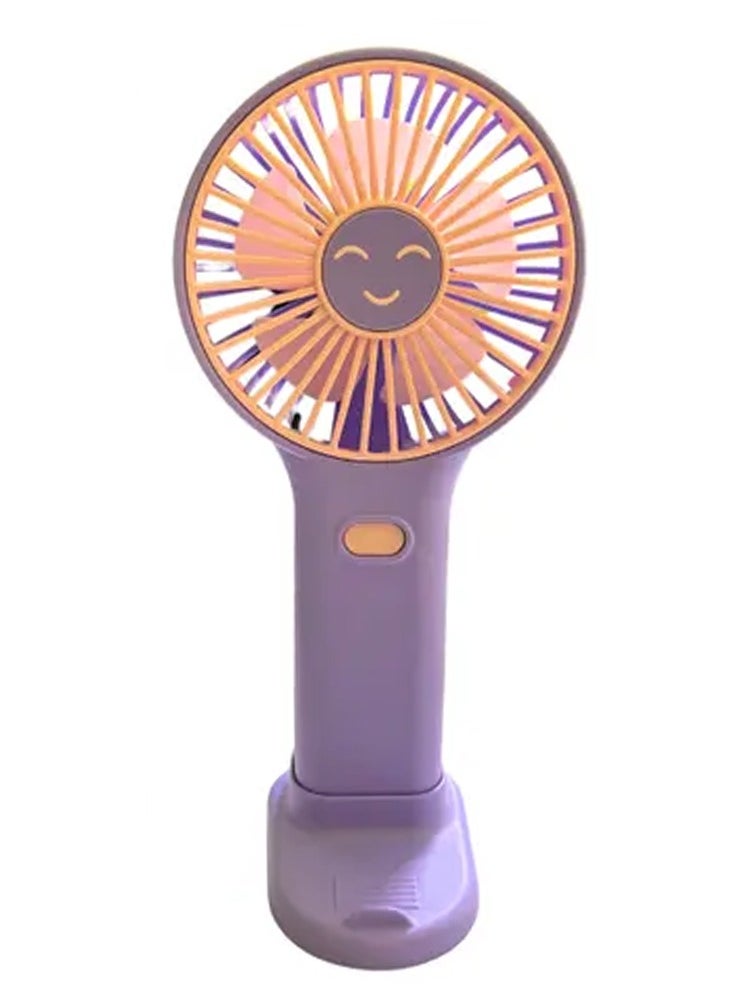 Generic - Mini handheld fan HK59-12 , cute design with bright  colors, small size and easy to carry by hand or put in bag, equipped with USB rechargeable battery, on/off button 3 speeds , nice summer and birthday gift for kids and adults, high quality and easy to use - Image 1