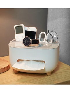 Generic Tissue Holder, Tissue Box Cover with Storage Space, Desktop Storage Box, Tissue Holder Dispenser Suitable for Nightstand, Dresser, Kitchen, Countertop, Bathroom, Office Table - White  - Image 5